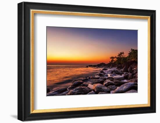 Tropical Beach At Beautiful Sunset. Nature Background-dmitry kushch-Framed Photographic Print