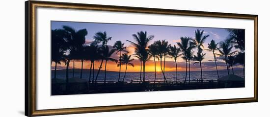 Tropical beach at sunset, Maui, Hawaii, USA-null-Framed Photographic Print