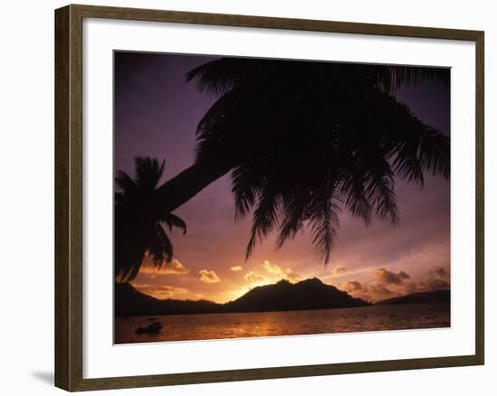 Tropical Beach at Sunset, the Seychelles-Mitch Diamond-Framed Photographic Print