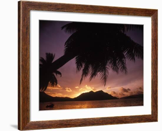 Tropical Beach at Sunset, the Seychelles-Mitch Diamond-Framed Photographic Print