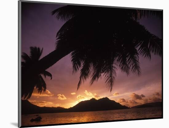 Tropical Beach at Sunset, the Seychelles-Mitch Diamond-Mounted Photographic Print