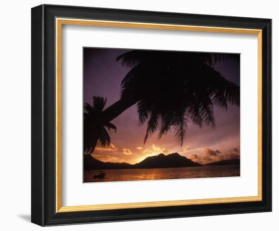 Tropical Beach at Sunset, the Seychelles-Mitch Diamond-Framed Photographic Print