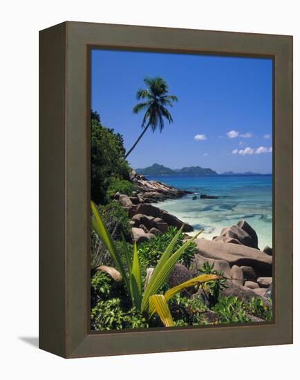 Tropical Beach, La Digue Island, Seychelles-Angelo Cavalli-Framed Premier Image Canvas