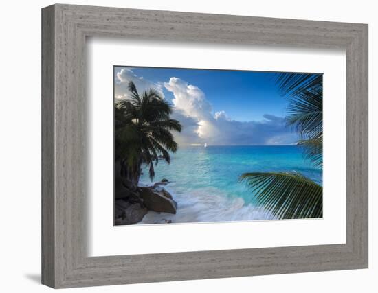 Tropical Beach, La Digue, Seychelles-Jon Arnold-Framed Premium Photographic Print