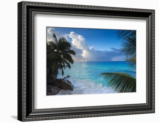 Tropical Beach, La Digue, Seychelles-Jon Arnold-Framed Photographic Print