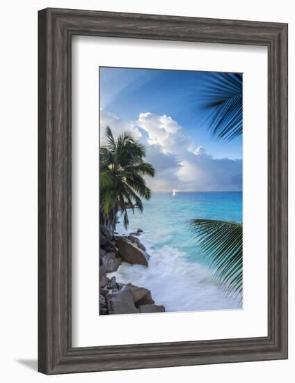 Tropical Beach, La Digue, Seychelles-Jon Arnold-Framed Photographic Print