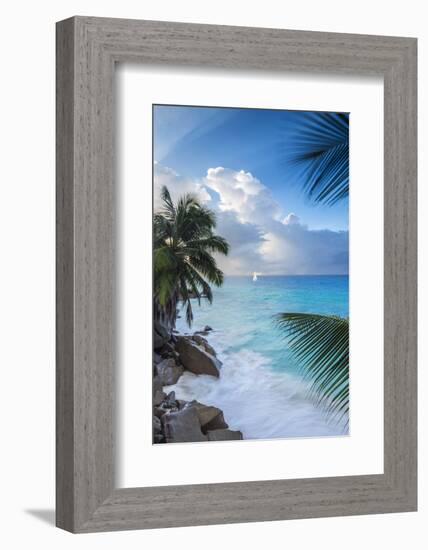 Tropical Beach, La Digue, Seychelles-Jon Arnold-Framed Photographic Print