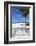 Tropical beach, landscape with hammock and white sand, The Maldives, Indian Ocean, Asia-Sakis Papadopoulos-Framed Photographic Print