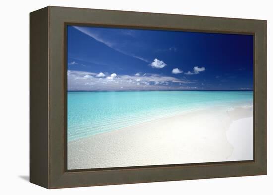 Tropical Beach, Maldives, Indian Ocean, Asia-Sakis Papadopoulos-Framed Premier Image Canvas