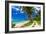 Tropical Beach on Samoa Island with Palm Trees and Dirt Road-Martin Valigursky-Framed Photographic Print