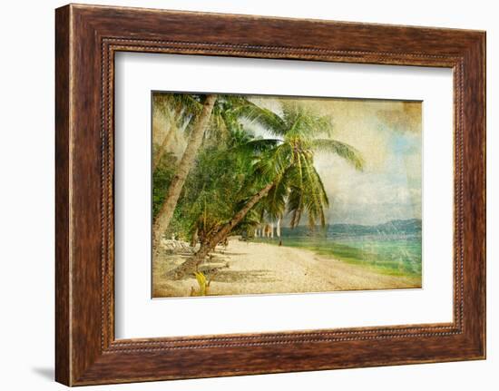 Tropical Beach -Retro Styled Picture-Maugli-l-Framed Photographic Print