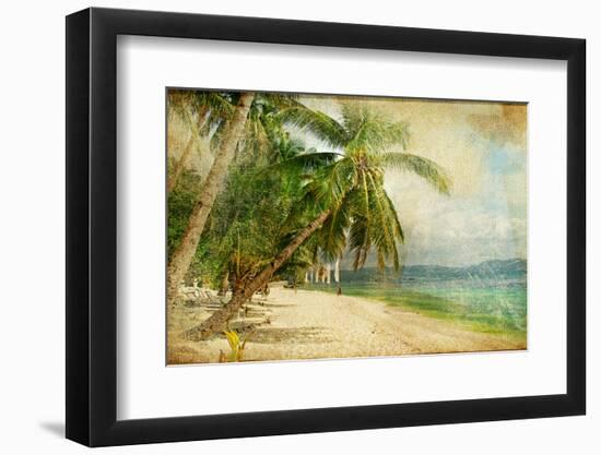 Tropical Beach -Retro Styled Picture-Maugli-l-Framed Photographic Print