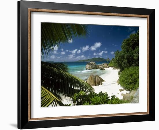 Tropical Beach Scene, Anse Patates, La Digue, Seychelles-Lee Frost-Framed Photographic Print