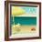 Tropical Beach Summer Poster-LanaN.-Framed Art Print