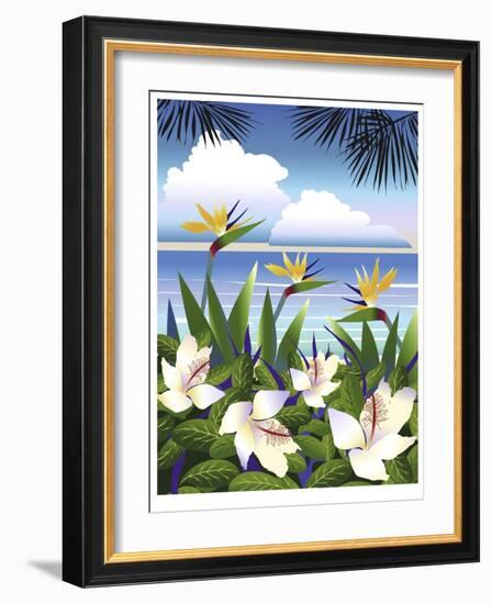 Tropical Beach-Linda Braucht-Framed Giclee Print