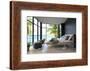 Tropical Bedroom Interior with Double Bed and Seascape View-PlusONE-Framed Photographic Print