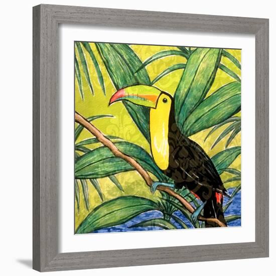 Tropical Bird II-Nicholas Biscardi-Framed Art Print