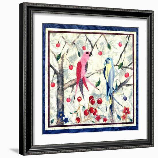 Tropical Birds 2-David Sheskin-Framed Giclee Print