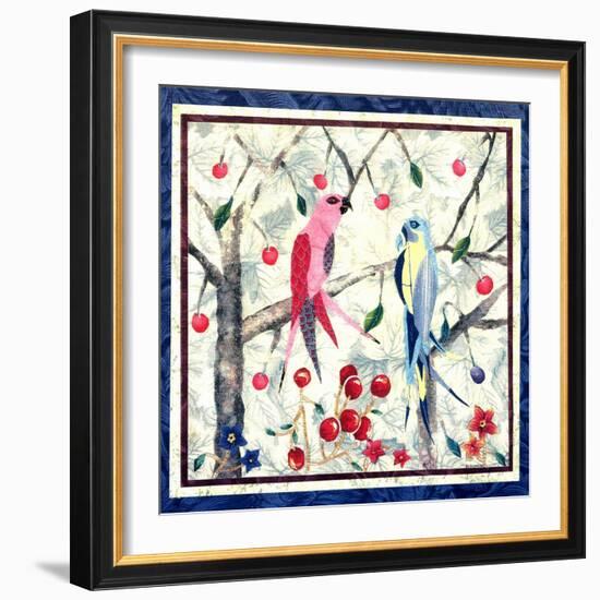 Tropical Birds 2-David Sheskin-Framed Giclee Print