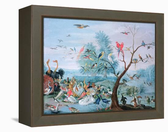 Tropical Birds in a Landscape-Jan van Kessel-Framed Premier Image Canvas