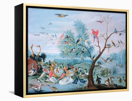 Tropical Birds in a Landscape-Jan van Kessel-Framed Premier Image Canvas