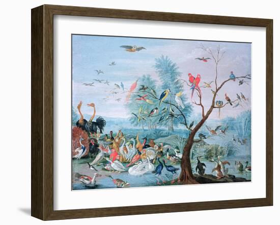 Tropical Birds in a Landscape-Jan van Kessel-Framed Giclee Print