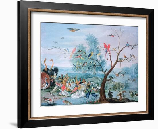 Tropical Birds in a Landscape-Jan van Kessel-Framed Giclee Print