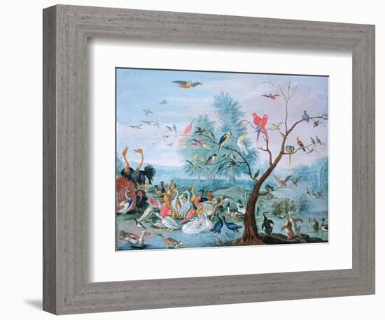 Tropical Birds in a Landscape-Jan van Kessel-Framed Giclee Print