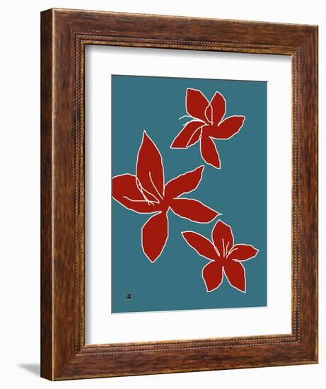 Tropical Blue-Jan Weiss-Framed Art Print