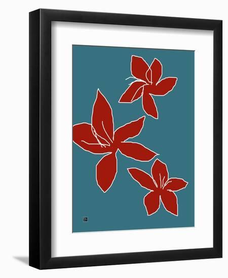 Tropical Blue-Jan Weiss-Framed Art Print