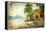Tropical Bugalow -Retro Styled Picture-Maugli-l-Framed Stretched Canvas