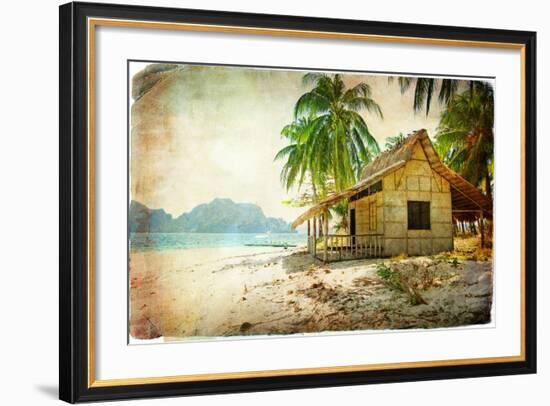 Tropical Bugalow -Retro Styled Picture-Maugli-l-Framed Premium Giclee Print