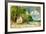 Tropical Bungalow-Retro Styled Picture-Maugli-l-Framed Premium Giclee Print