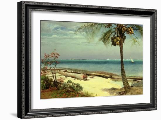 Tropical Coast-Albert Bierstadt-Framed Giclee Print