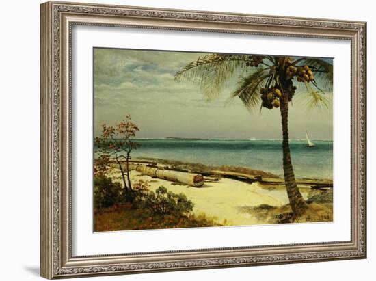 Tropical Coast-Albert Bierstadt-Framed Giclee Print