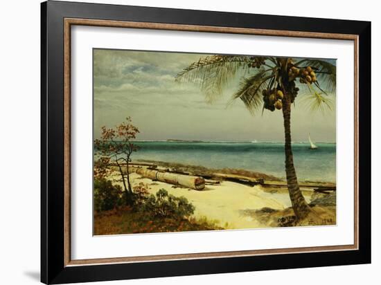 Tropical Coast-Albert Bierstadt-Framed Giclee Print