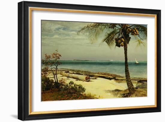 Tropical Coast-Albert Bierstadt-Framed Giclee Print