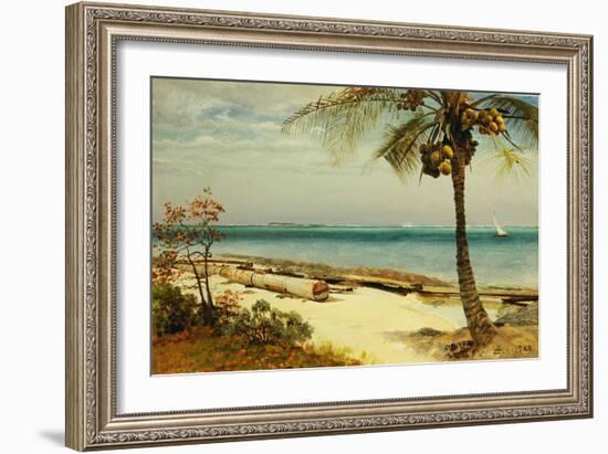 Tropical Coast-Albert Bierstadt-Framed Giclee Print