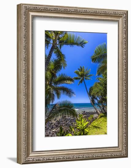 Tropical Coastline of Princeville, Hi-Andrew Shoemaker-Framed Photographic Print