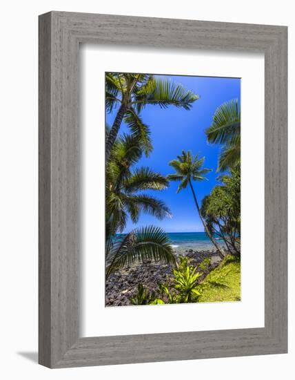 Tropical Coastline of Princeville, Hi-Andrew Shoemaker-Framed Photographic Print