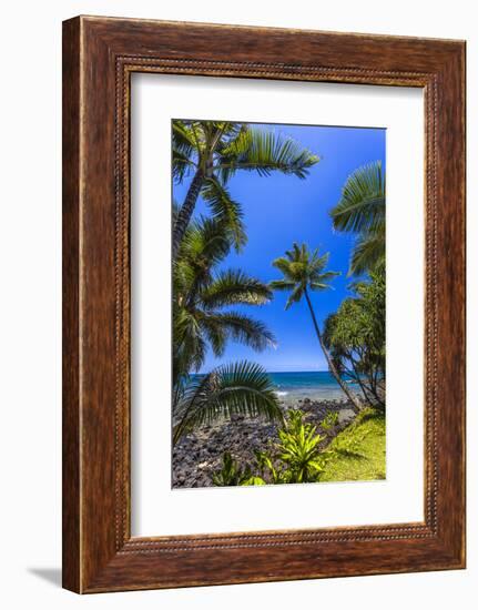 Tropical Coastline of Princeville, Hi-Andrew Shoemaker-Framed Photographic Print