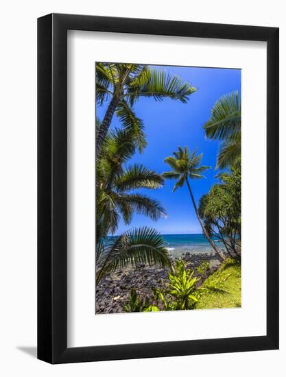 Tropical Coastline of Princeville, Hi-Andrew Shoemaker-Framed Photographic Print