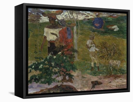 Tropical Conversation, Conversation Tropiques, 1887-Paul Gauguin-Framed Premier Image Canvas