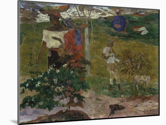 Tropical Conversation, Conversation Tropiques, 1887-Paul Gauguin-Mounted Giclee Print