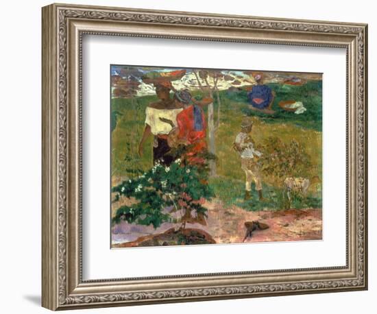 Tropical Conversation, (Conversation Tropiques, Martinique), 1887-Paul Gauguin-Framed Giclee Print