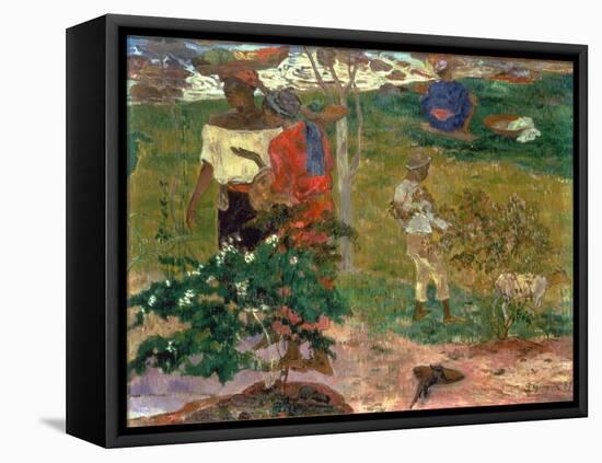 Tropical Conversation, (Conversation Tropiques, Martinique), 1887-Paul Gauguin-Framed Premier Image Canvas