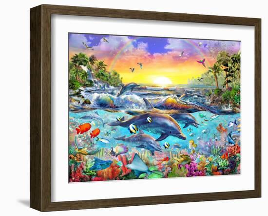 Tropical Cove-Adrian Chesterman-Framed Art Print