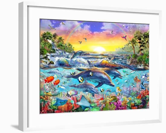 Tropical Cove-Adrian Chesterman-Framed Art Print