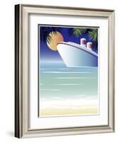 Tropical Cruise Ship-Linda Braucht-Framed Giclee Print