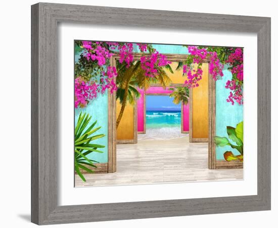 Tropical Door, 2024-Jesse Carter-Framed Art Print